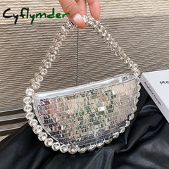 Cyflymder Round Diamond Chain Shiny Evening Bags Women Handbags And Purses New Brand Designer