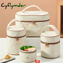 Cyflymder Round Portable Thermal Bag For Lunch Ice Cooler Pack Insulation Picnic Food Storage Bags