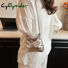 Cyflymder Ruched Clip Bag Shoulder Soft Pu Leather Crossbody Bags For Women Luxury Kisslock Frame