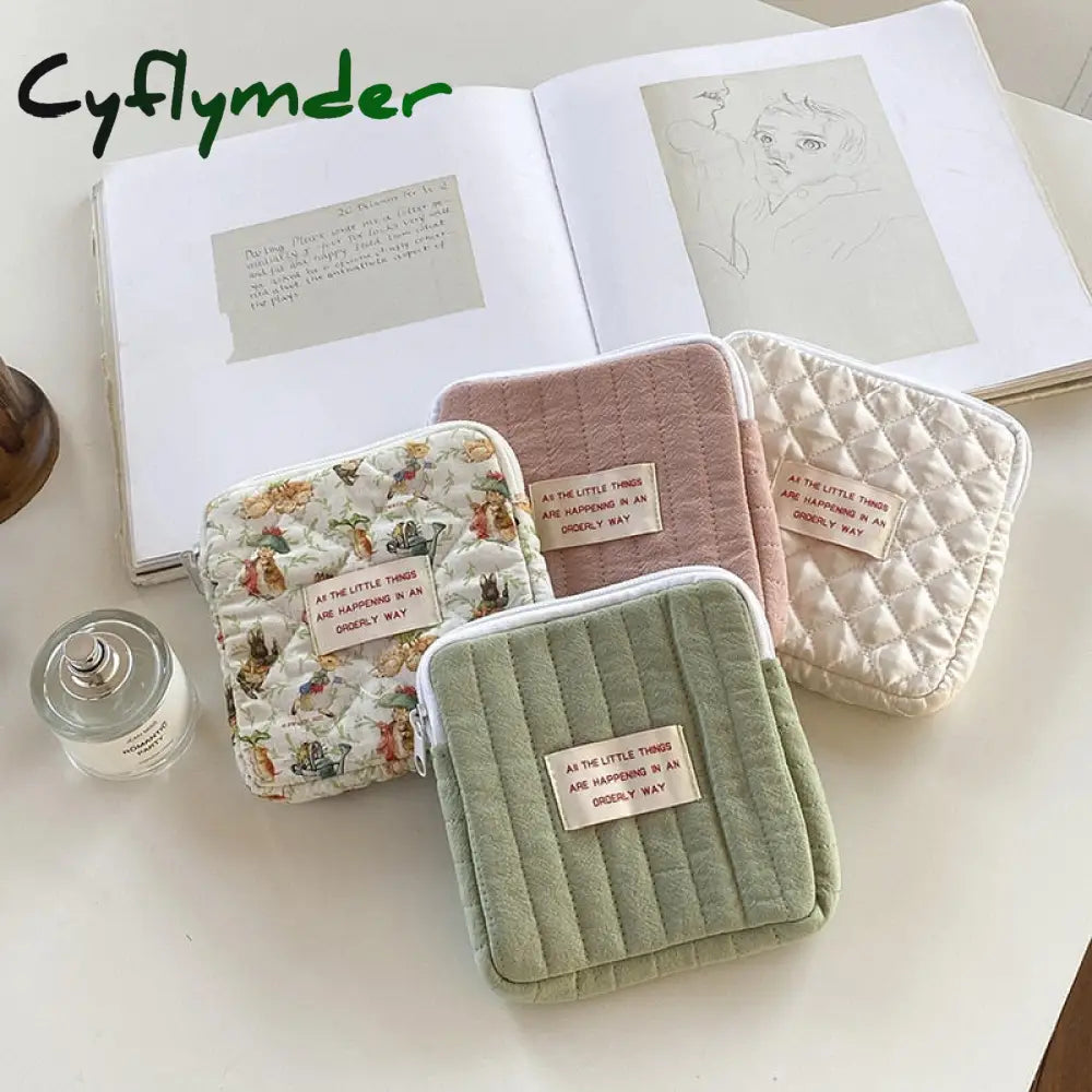 Sanitary Napkin Storage Bags Cotton Cute Korea Coin Purse Bag Coin Jewelry Organizer Card Pouch Case Small Makeup Cosmetic Bags