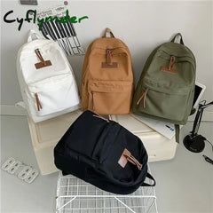 Cyflymder School Backpack Bookbag Solid Color For Student Boys Girls Large Capacity Adjustable