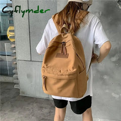Cyflymder School Backpack Bookbag Solid Color For Student Boys Girls Large Capacity Adjustable