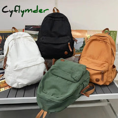 Cyflymder School Bag Girl Fabric New Fashion College Student Vintage Women Backpack Canvas Female