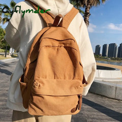 Cyflymder School Bag Girl Fabric New Fashion College Student Vintage Women Backpack Canvas Female