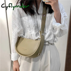 Cyflymder Semicircle Saddle Shoulder Crossbody Bags For Women Designer Brand Adjustable Wide Strap