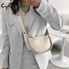 Cyflymder Semicircle Saddle Shoulder Crossbody Bags For Women Designer Brand Adjustable Wide Strap