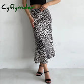Cyflymder Sexy Leopard Print Long Skirts For Women Summer Fashion Vintage Women’s Satin Maxi Skirt Female High Waist