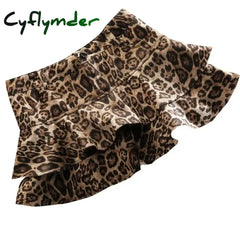 Cyflymder Sexy Leopard Print Pleated Skirt for Women Y2k Mini Skirt Harajuku Hot New Skirts for Women Fashion Short