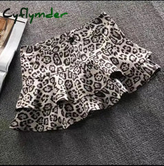 Cyflymder Sexy Leopard Print Pleated Skirt for Women Y2k Mini Skirt Harajuku Hot New Skirts for Women Fashion Short