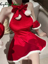 Cyflymder Sexy New Year Christmas Red Spicy Girl Plush Sex Mini Dress Girl Hot Sexy Korean Women Spice Girls Uniform