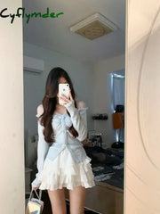 Cyflymder Sexy Short Party Dress Women Casual Long Sleeve Y2K Sweet Elegant Mini Beach Style New