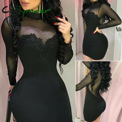 Cyflymder Sexy Women Bandage Bodycon Mini Dresses Transparent Strapless Party Female Elegant Mini Dress Chiffon Female