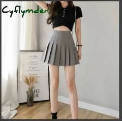 Cyflymder Sexy Women Pleated Skirts High Waist Summer Vintage Mini Skirts Korean Tennis Student White Designed Dance