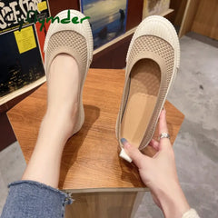 Cyflymder Shallow Mouth Casual Woman Shoe Slip-on Round Toe Female Footwear Loafers With Fur Soft New Slip On Summer