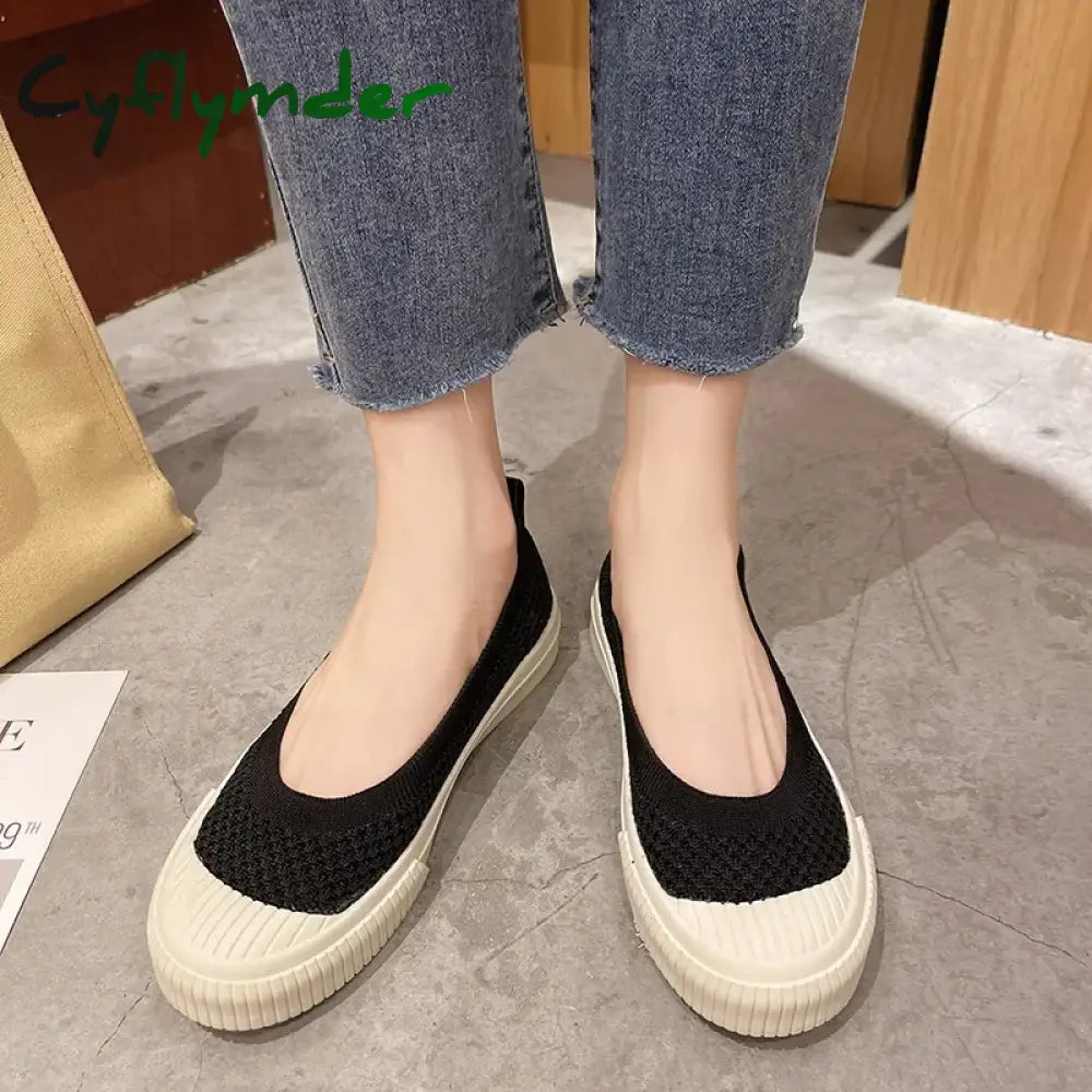 Cyflymder Shallow Mouth Casual Woman Shoe Slip-on Round Toe Female Footwear Loafers With Fur Soft New Slip On Summer