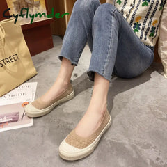 Cyflymder Shallow Mouth Casual Woman Shoe Slip-on Round Toe Female Footwear Loafers With Fur Soft New Slip On Summer