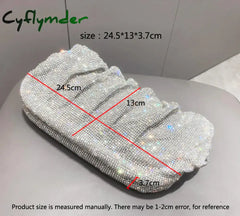 Cyflymder Shiny Handle Rhinestones Handmade Evening Clutch Bags New Folds Purses And Handbags