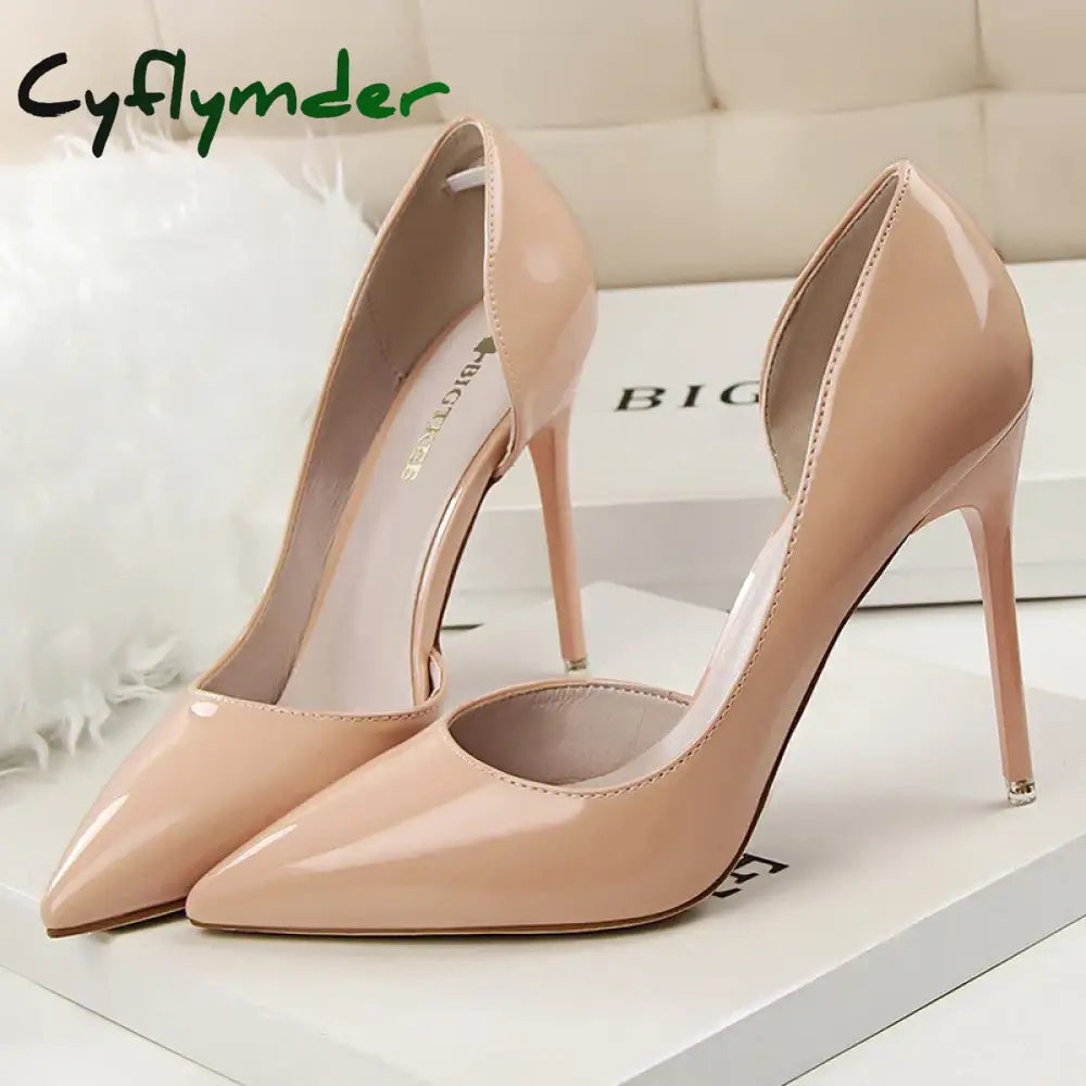 Cyflymder Shoes 2025 Women Pumps Patent Leather High Heels Stiletto Sexy Party Shoes OL Career Women Heels Office Shoes