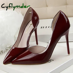 Cyflymder Shoes 2025 Women Pumps Patent Leather High Heels Stiletto Sexy Party Shoes OL Career Women Heels Office Shoes