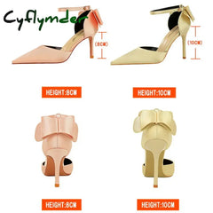 Cyflymder Shoes Bow Woman Pumps Silk High Heels Women Shoes Stiletto Red Wedding Shoes Women Heels Women Sandals 8cm