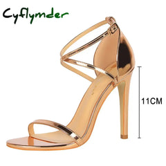 Cyflymder Shoes Buckle Strap High Heels New Women Heels Sandals Stiletto 11cm Sexy Heels Party Shoes Women Pumps Ladies