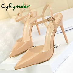 Cyflymder Shoes Fashion High Heels Shoes Patent Leather Woman Pumps Sexy Women Heels Blue Sliver Stiletto Heels Women