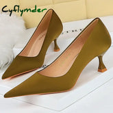 Cyflymder Shoes Kitten Heels 5.5 Cm Women Pumps Silks Satins Lady Heels Fashion Women Shoes Low Heel Female Shoes Large
