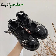 Cyflymder Shoes Lolita shoes Women heels platform mary janes Star Buckle Strap Mary Janes Women Cross-tied Girls Rivet
