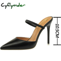 Cyflymder Shoes Sandals Women 2025 Summer High Heels Slippers Pu Heeled Sandals Stiletto Ladies Shoes Fashion Female