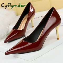 Cyflymder Shoes Woman Pumps Patent Leather High Heels Shoes Women Occupation OL Office Shoes Stiletto Women Heels Plus