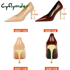 Cyflymder Shoes Woman Pumps Patent Leather High Heels Shoes Women Occupation OL Office Shoes Stiletto Women Heels Plus