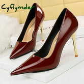 Cyflymder Shoes Woman Pumps Patent Leather High Heels Shoes Women Occupation OL Office Shoes Stiletto Women Heels Plus