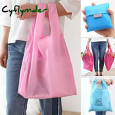 Cyflymder Shopping Bag Solid Color Eco-Friendly Folding Reusable Portable Shoulder Handbag