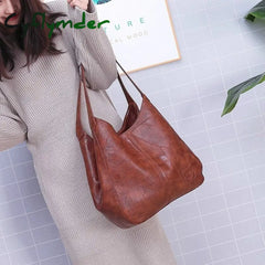 Cyflymder Shoulder Bag For Women Large Capacity Ladies Hand Bags Vintage Pu Leather Designer
