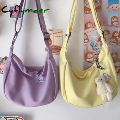Cyflymder Shoulder Bags Women Solid Harajuku All-Match Simple Multifunction Handbags Large Capacity