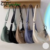 Cyflymder Shoulder Bags Women Solid Harajuku All-Match Simple Multifunction Ulzzang Handbags Large