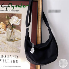 Cyflymder Shoulder Bags Women Solid Harajuku All-Match Simple Multifunction Ulzzang Handbags Large