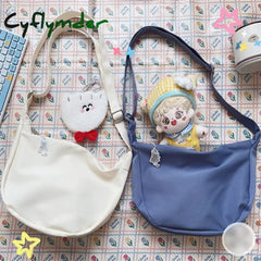 Cyflymder Shoulder Bags Women Solid Harajuku All-Match Simple Multifunction Ulzzang Handbags Large