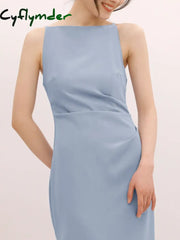 Cyflymder - Silent Sea Boat Neck Midi Dress Dresses