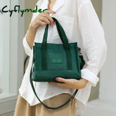 Cyflymder Simple Fashion Shoulder Bags For Women New Handbags Waterproof Nylon Canvas Tote Bag With