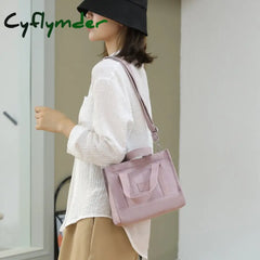 Cyflymder Simple Fashion Shoulder Bags For Women New Handbags Waterproof Nylon Canvas Tote Bag With