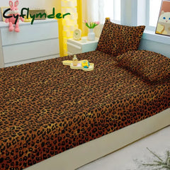 Cyflymder Simple Modern Leopard Print Printed Matte Fitted Sheet Bedroom Printed Bed Cover Bedding (Excluding