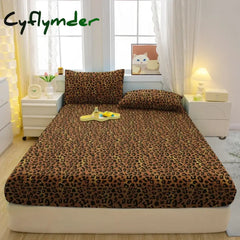 Cyflymder Simple Modern Leopard Print Printed Matte Fitted Sheet Bedroom Printed Bed Cover Bedding (Excluding