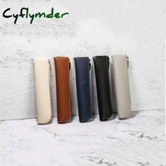 Cyflymder Simple Pen Sleeve Pu Leather Mini Small Bag Zipper Pencil Pouch Stationery Fountain