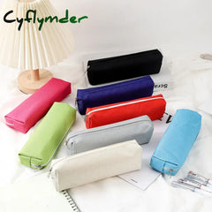 Cyflymder Simple Pencil Case School Supplies Cases Estuche Escolar Solid Color Stationery Kalemlik