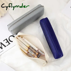 Cyflymder Simple Pencil Case School Supplies Cases Estuche Escolar Solid Color Stationery Kalemlik