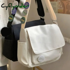 Cyflymder Simple School Student Shoulder Bag Nylon Handbags Solid Color Leisure Large Capacity Messenger Bag Male