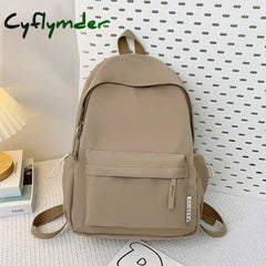 Cyflymder Simple Solid Color Backpack Women School Bags For Teenager Girls Bookbag Lady Travel