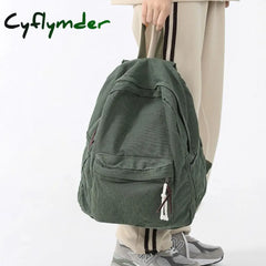 Cyflymder Simple Solid Color Large Capacity Women Backpack Fashion Canvas Male Female College Boy