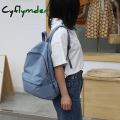 Cyflymder Simple Solid Color Shoulder Backpacks Bookbags Nylon Large Capacity Travel Knapsacks
